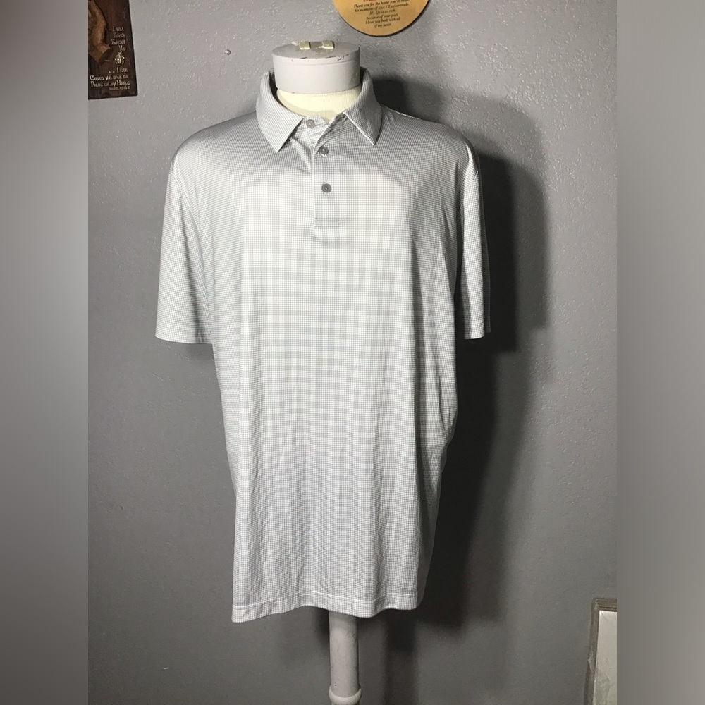 GRAND SLAM PERFORMANCE  GOLF MEN’S SQUARE GRAY SHORT SLEEVE POLO SHIRT SIZE XXL